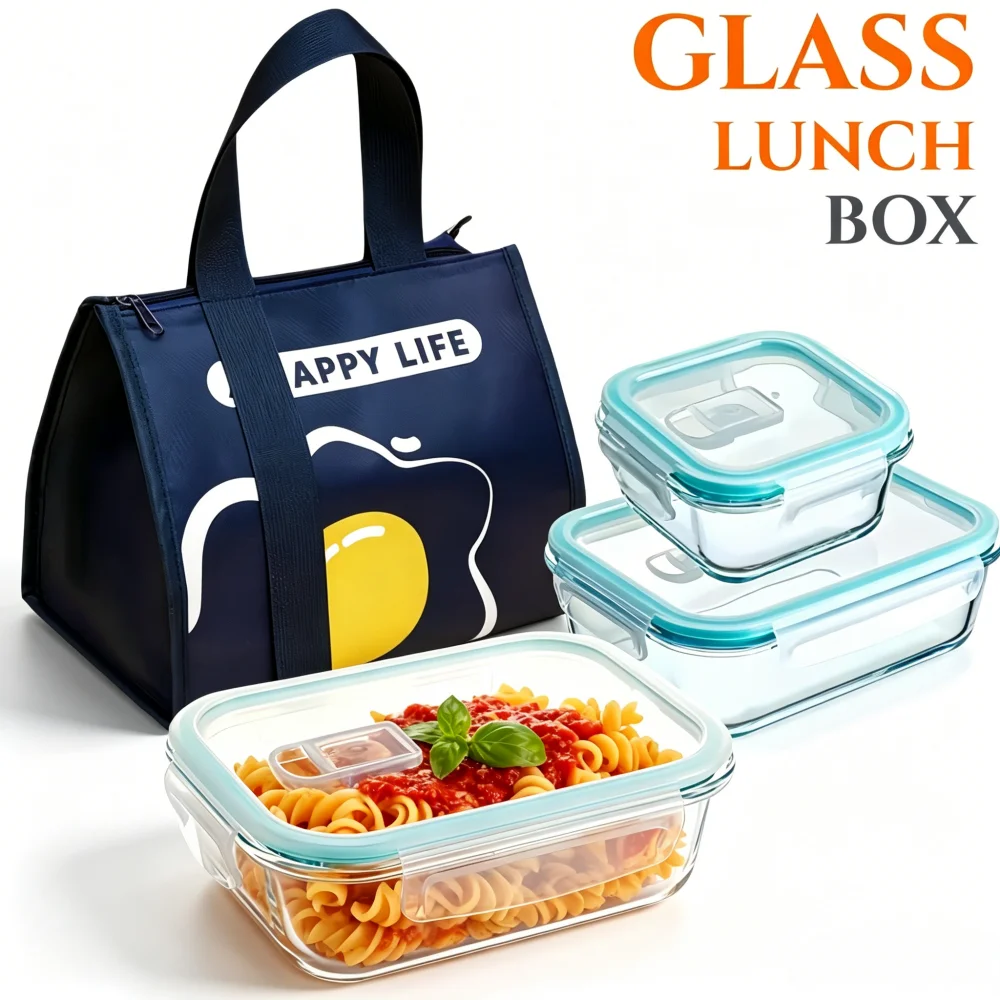Meal Prep Burrito - BPA-vrije glazen lunchbox, rechthoekige voedselcontainers, keukenaccessoires,