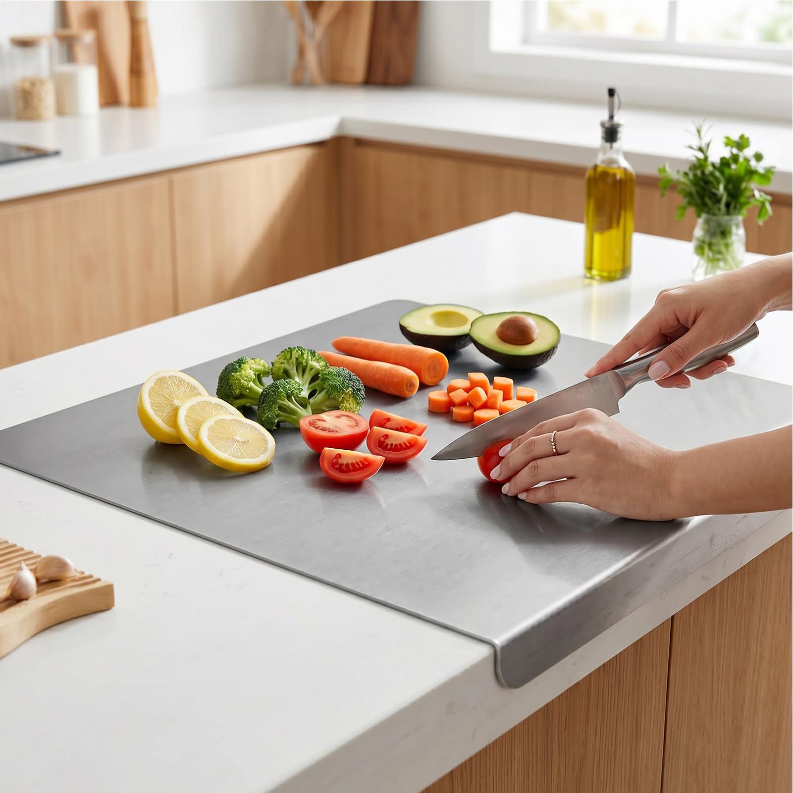 Meal Prep Easy - Antislip snijplank van roestvrij staal, metalen