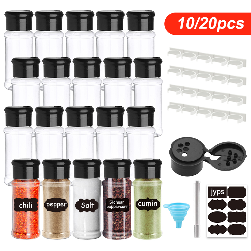 Spice Jar Labels - 5/10/15/20PC 3.3oz/100ml Lege Potten Plastic Kruidenflessen