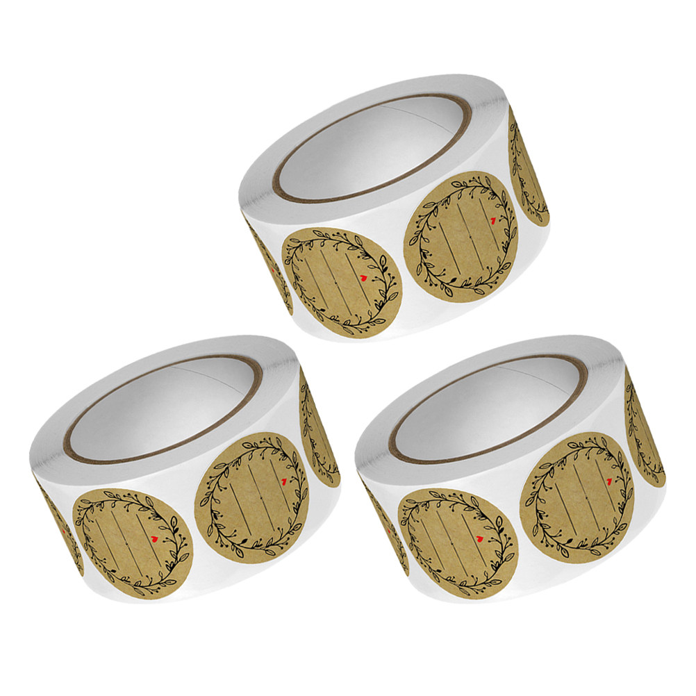 Spice Jar Labels - 3 Rollen Kraftpapier Ronde Etiketstickers voor