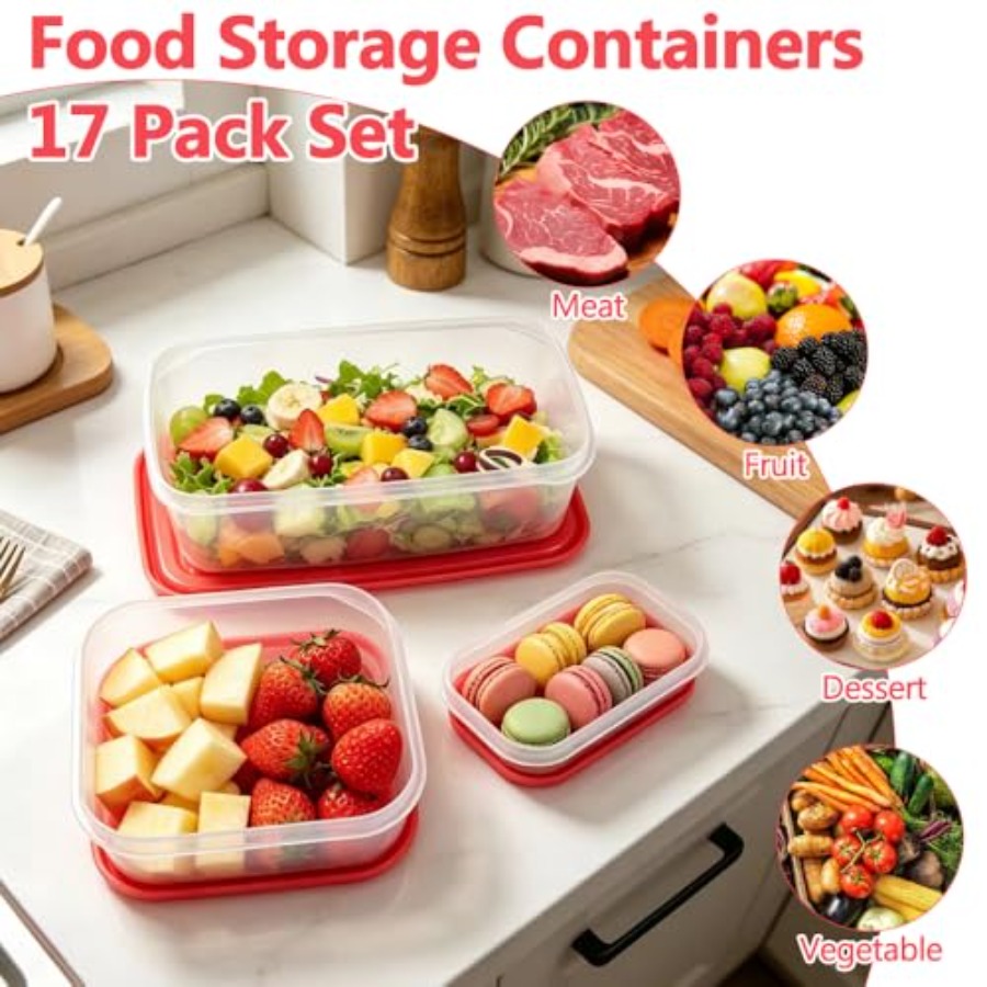 17-delige plastic voedselbewaa - Meal Prep Food recensie en prijs