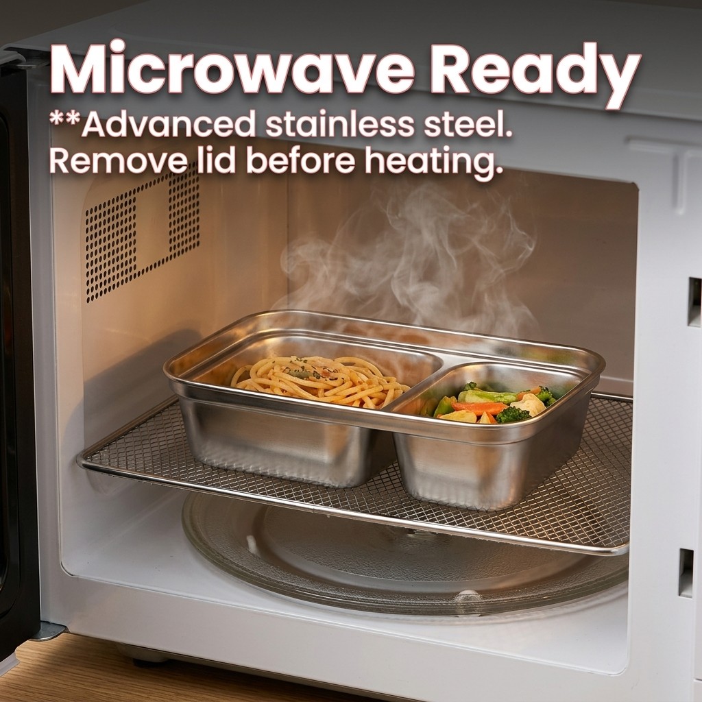 Microgolfbestendige 304 roestv - Meal Prep Food recensie en prijs