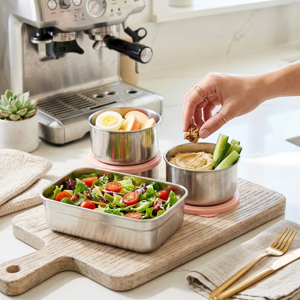 Microgolfbestendige 304 roestv - Meal Prep Food recensie en prijs