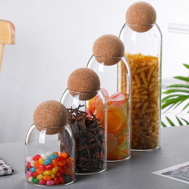 Glazen voorraadpotten met bolv - Spice Jar Labels recensie en prijs