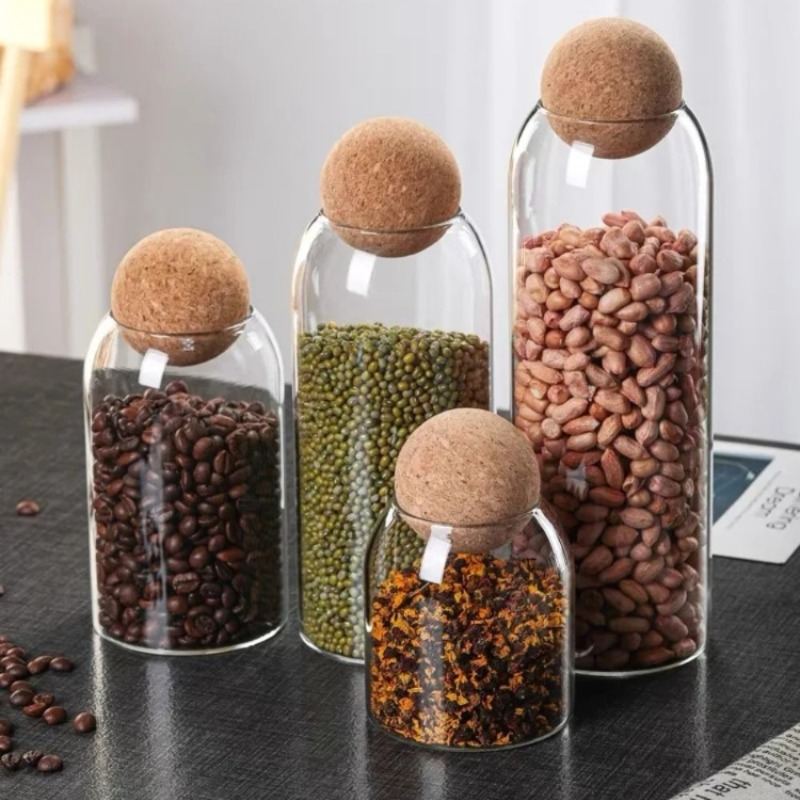 Glazen voorraadpotten met bolv - Spice Jar Labels recensie en prijs
