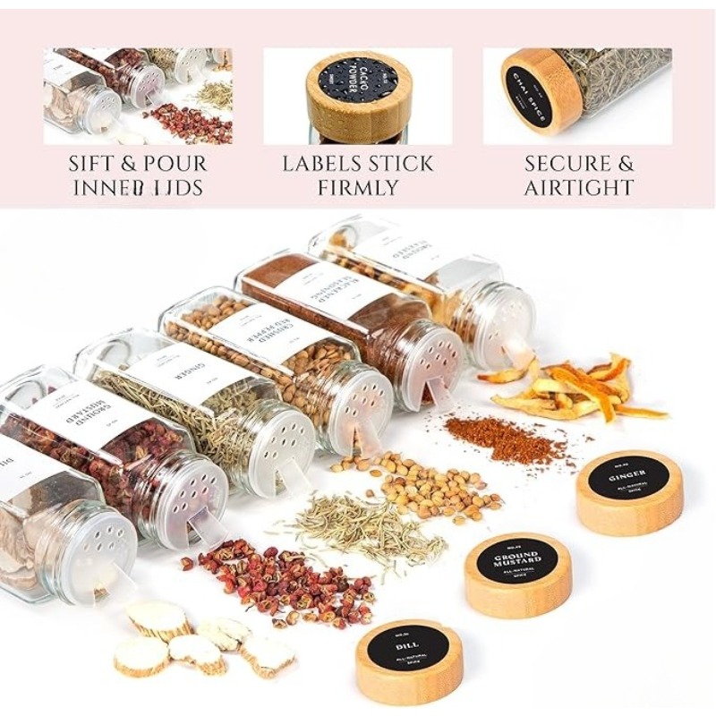 Set vierkante kruidenpotjes me - Spice Jar Labels recensie en prijs