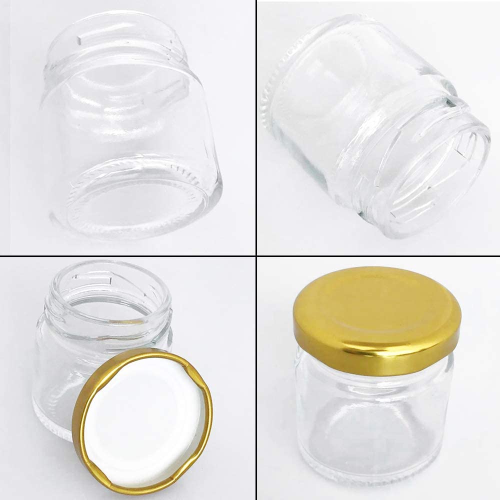 Glazen potten met gouden dekse - Spice Jar Labels recensie en prijs