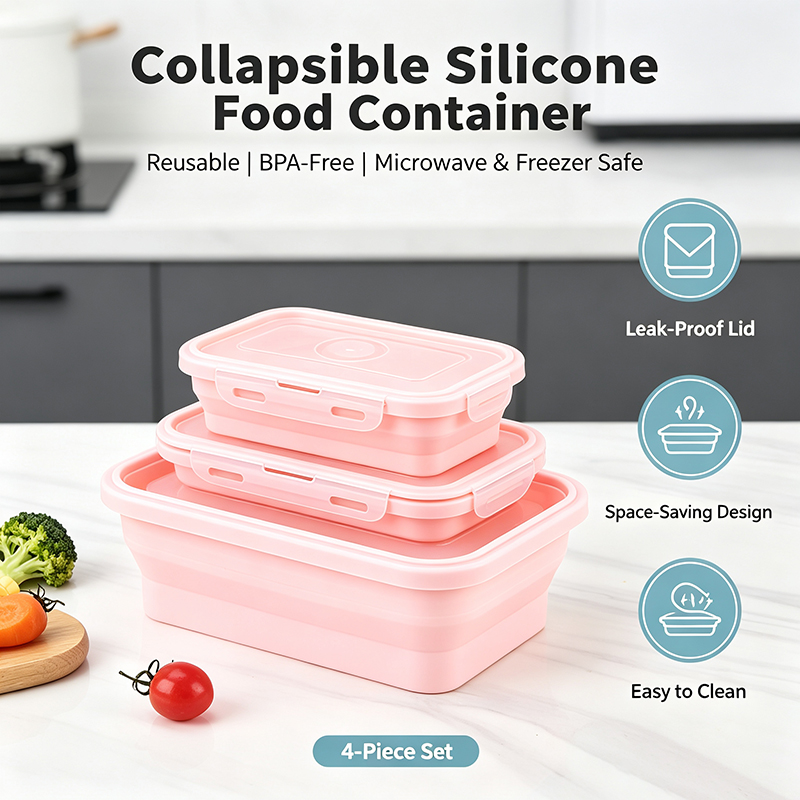 4 stuks opvouwbare siliconen l - Meal Prep No Microwave recensie en prijs