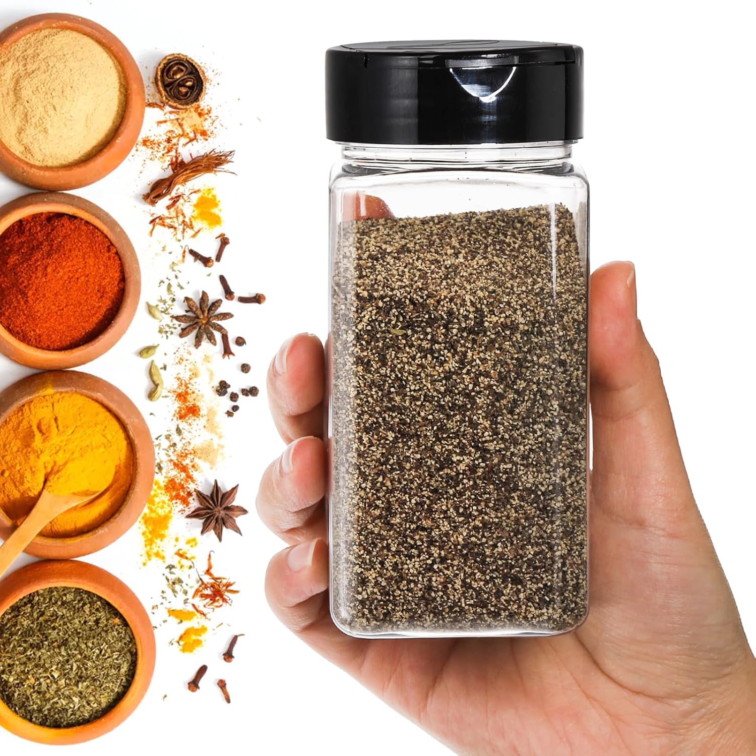 Vierkante grote plastic kruide - Spice Jar Labels recensie en prijs