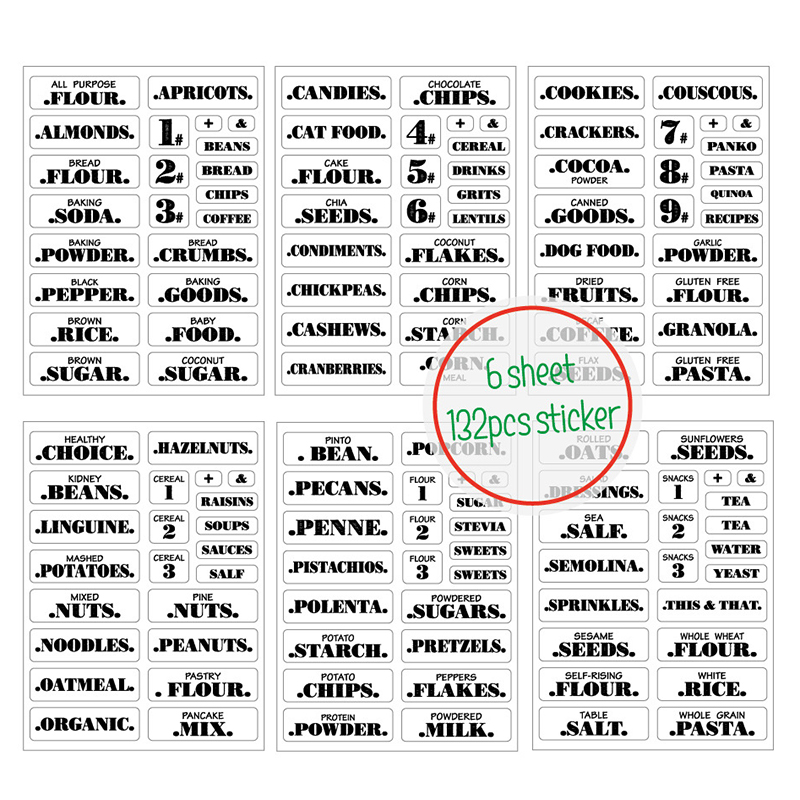 132Pcs Keuken Voedsel Stickers - Spice Jar Labels recensie en prijs
