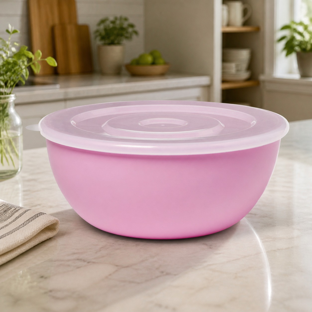 Roze kom met bijpassend deksel - Meal Prep Food recensie en prijs